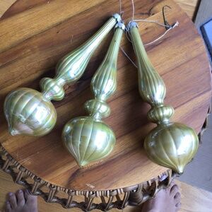3 Glass Finial Ornaments